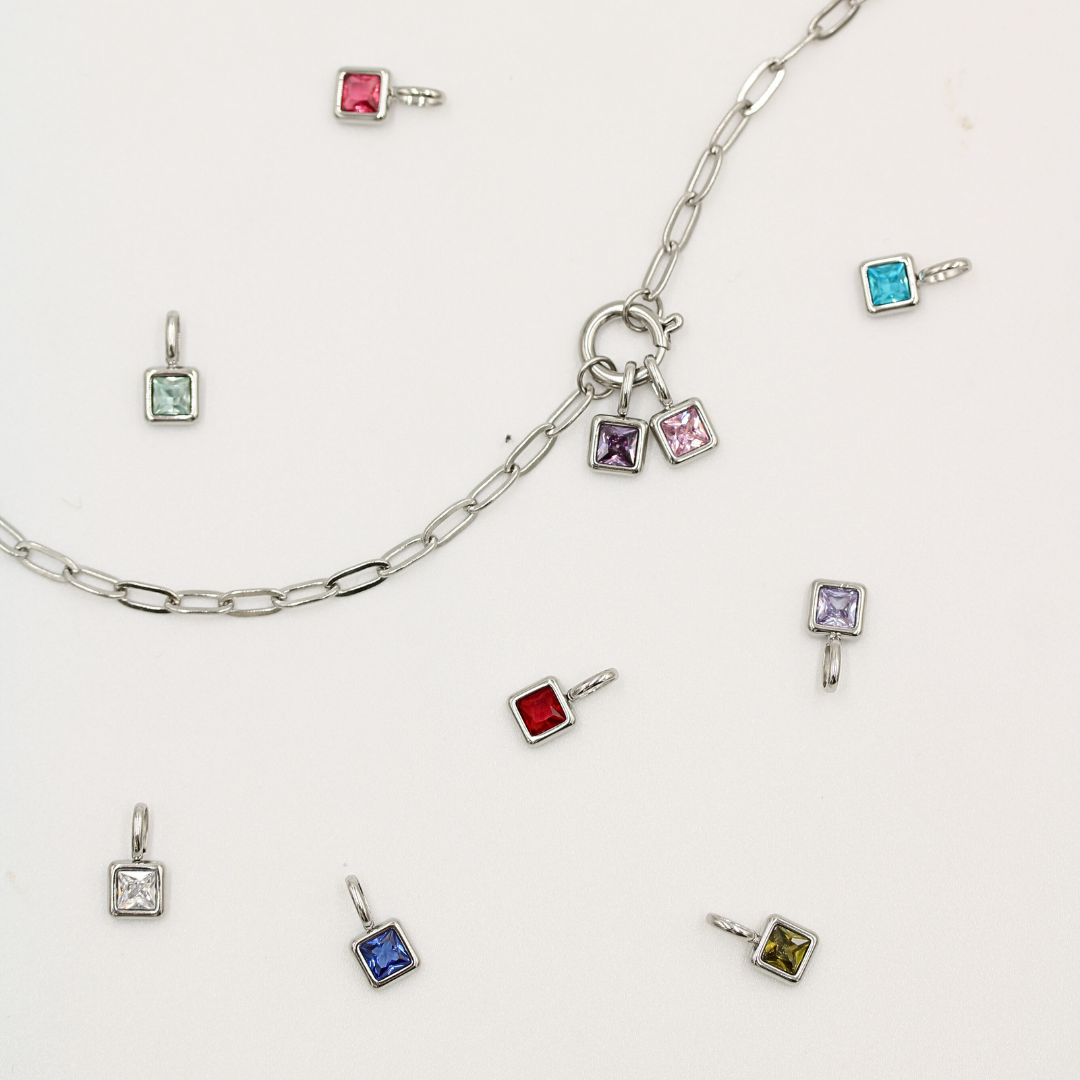 Birthstone Necklace Silver