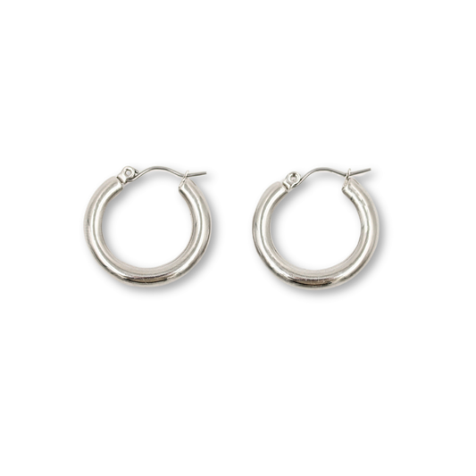 Plain Hoops Silver