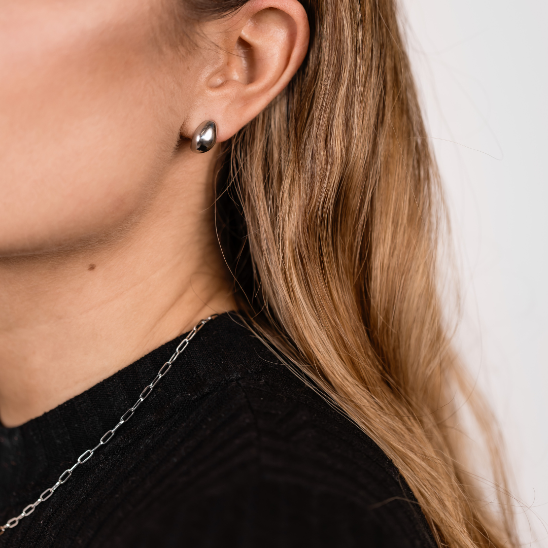 Dainty Paperclip Necklace Silver