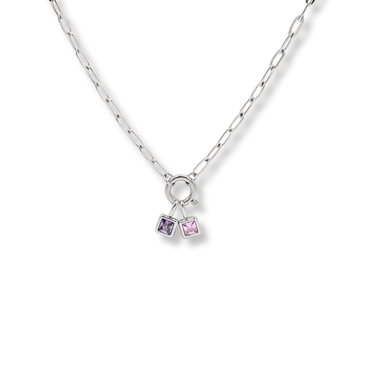 Birthstone Necklace Silver