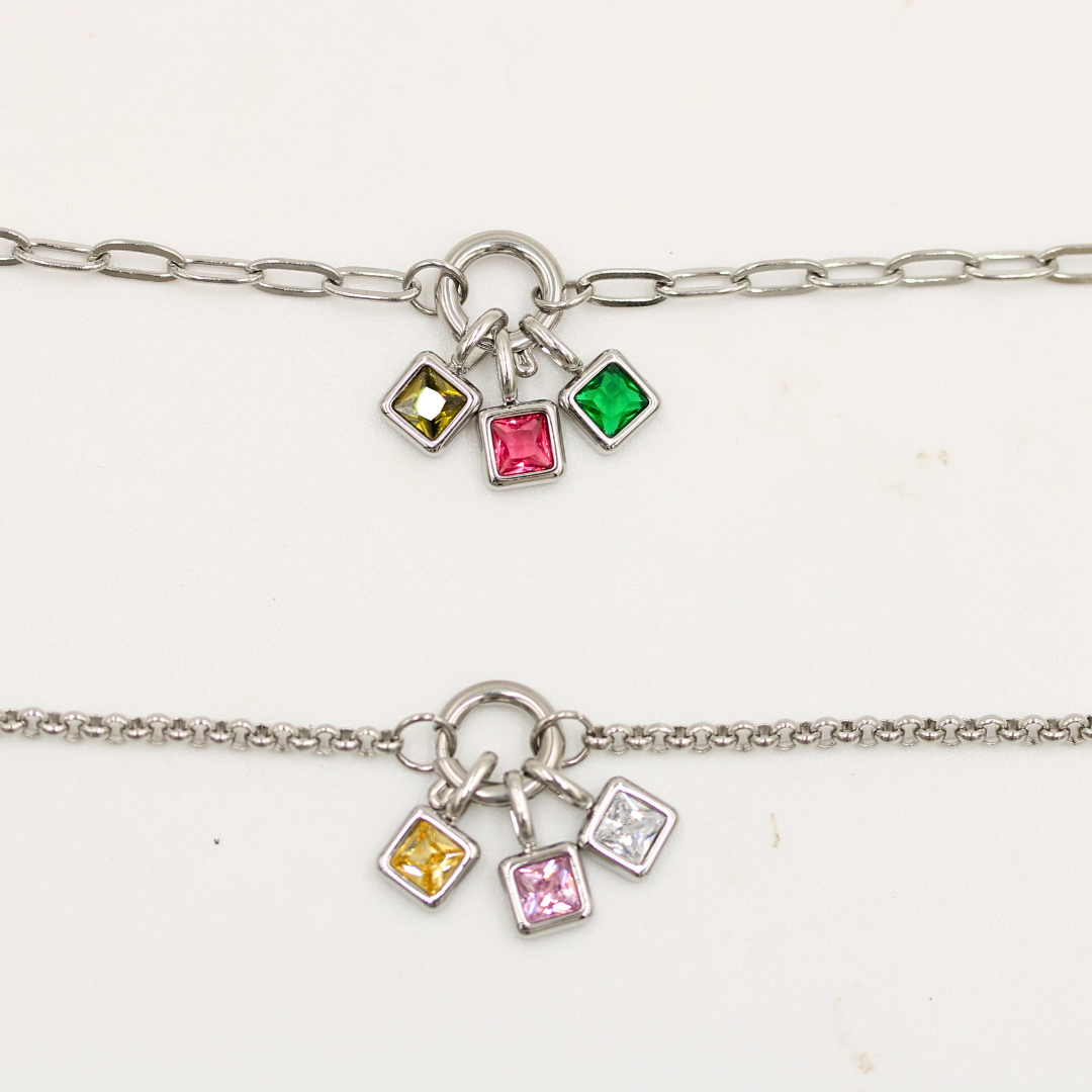 Clasp Charm Bracelet Silver