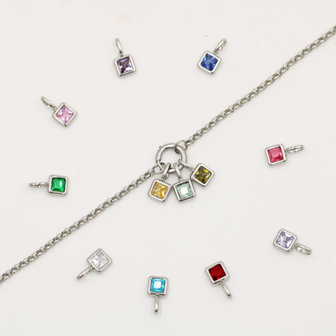 Birthstone Necklace Silver