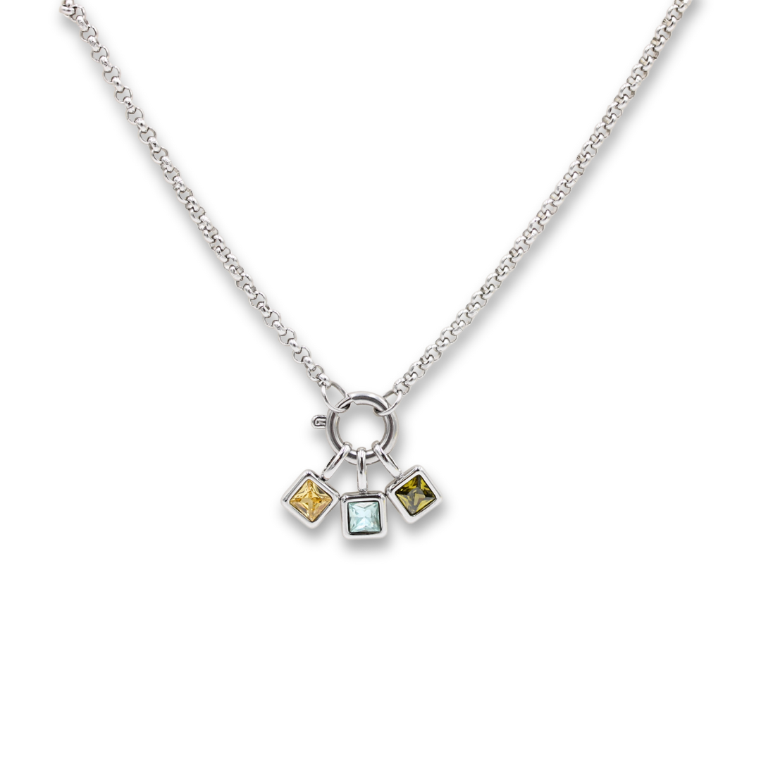 Birthstone Necklace Silver