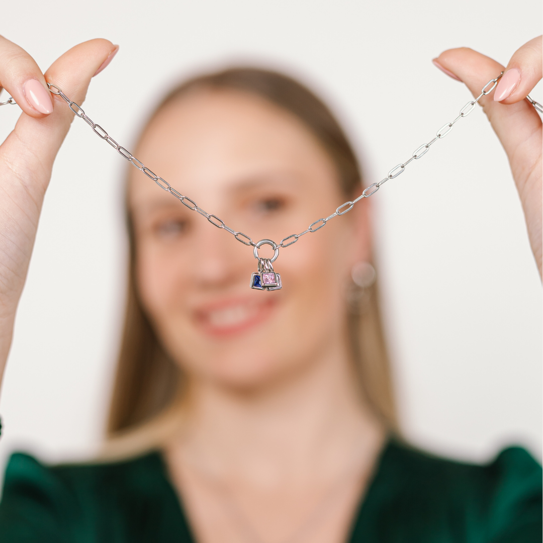 Birthstone Necklace Silver