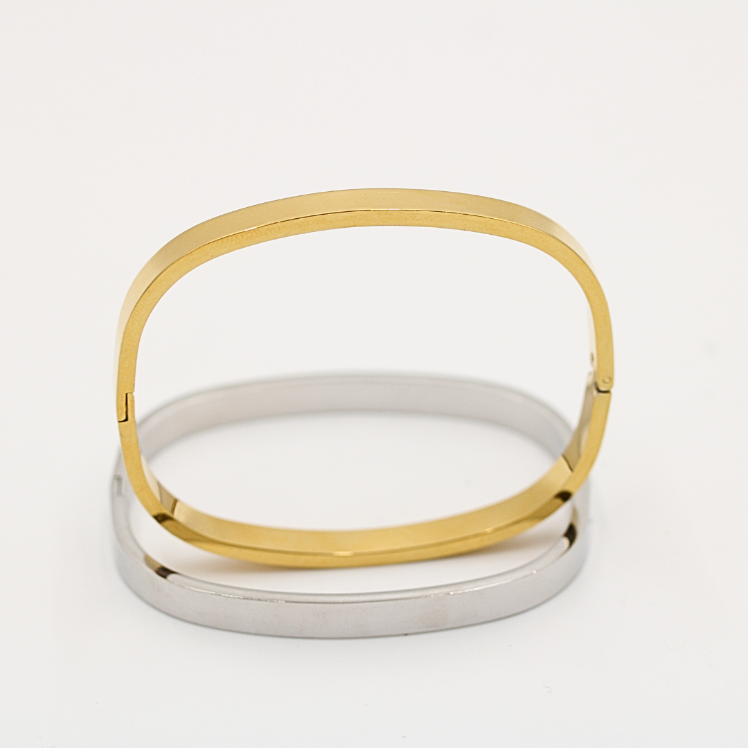 Square Bangle Silver