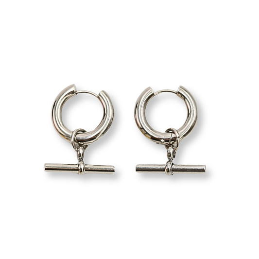 T-Bar Earrings Silver