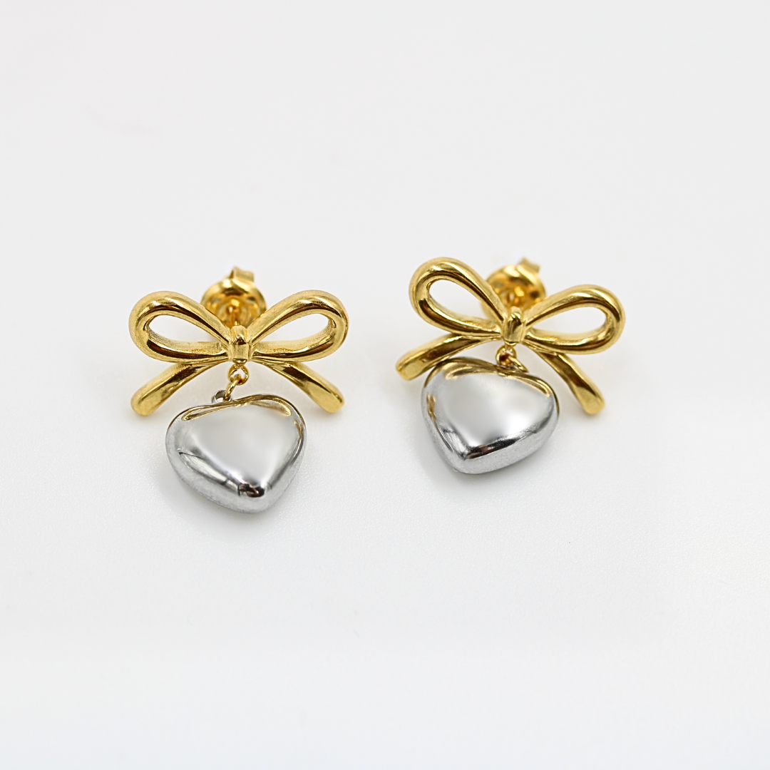Sweetheart Earrings Two-toned