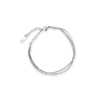 Thin Triple Snake Bracelet Silver