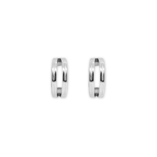 Double Band Hoops Silver