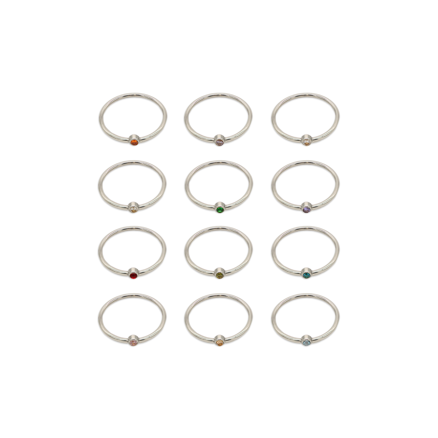 Birthstone Ring Silver