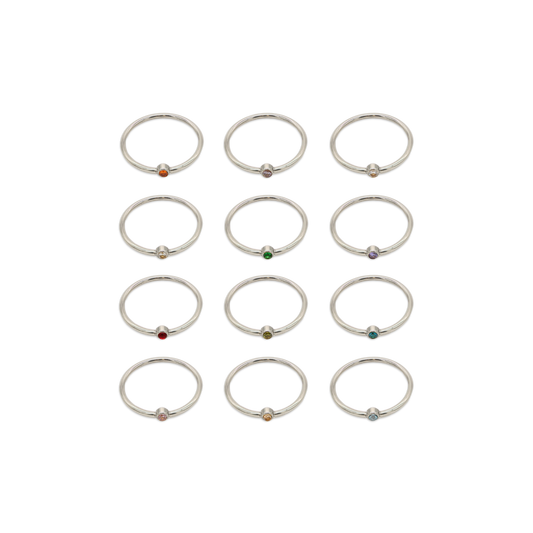 Birthstone Ring Silver