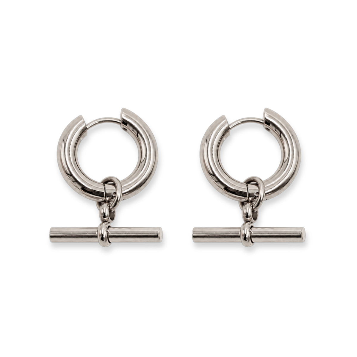 T-Bar Earrings Silver