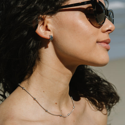 Petite Ripple Hoops Silver