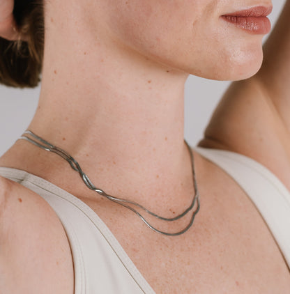 Double Snake Chain Silver