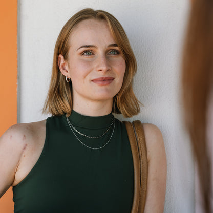 Dainty Paperclip Necklace Silver