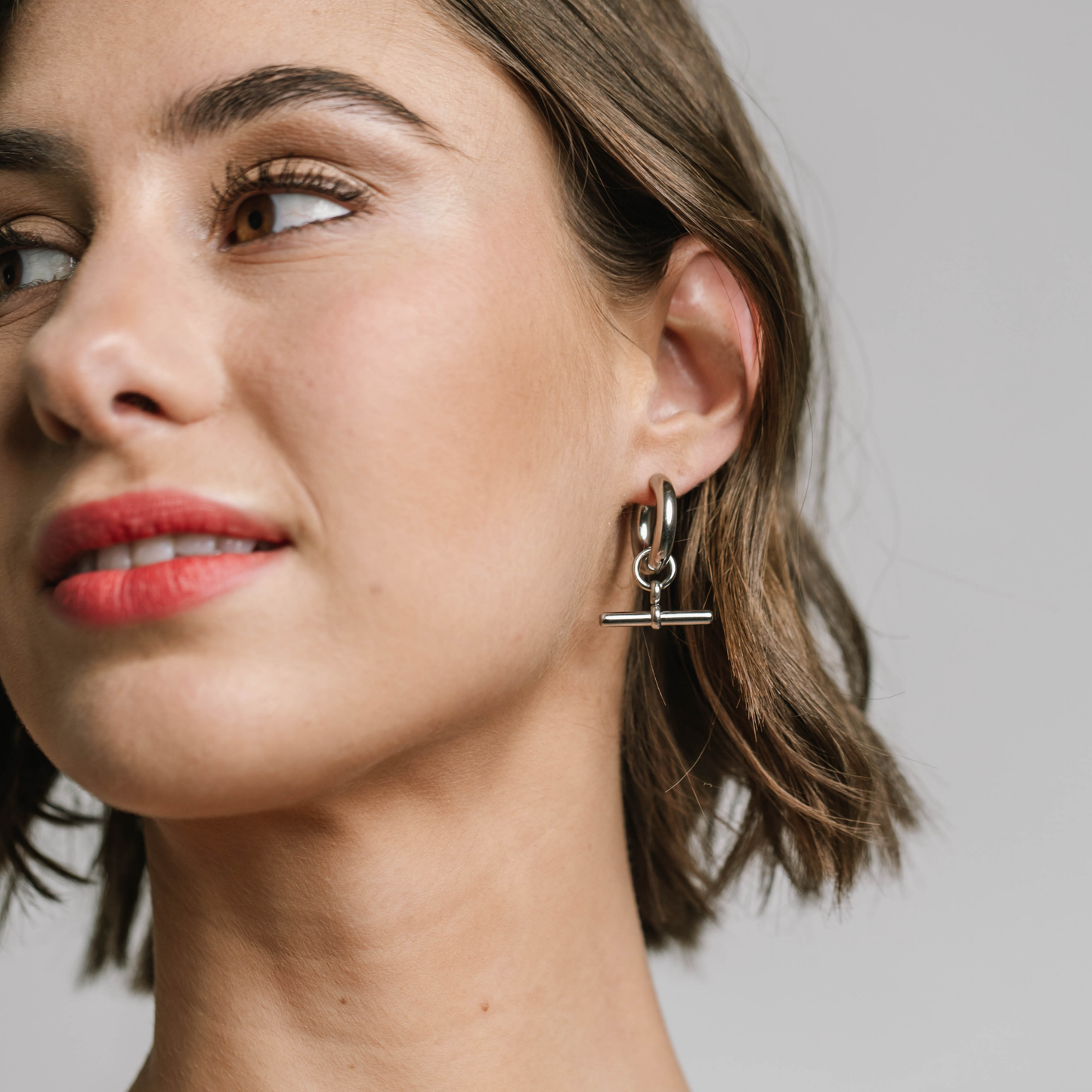 T-Bar Earrings Silver
