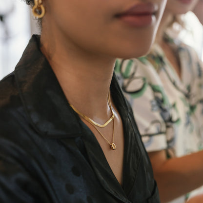Layered Pendant Necklace Silver