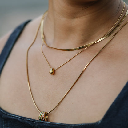 Layered Pendant Necklace Silver