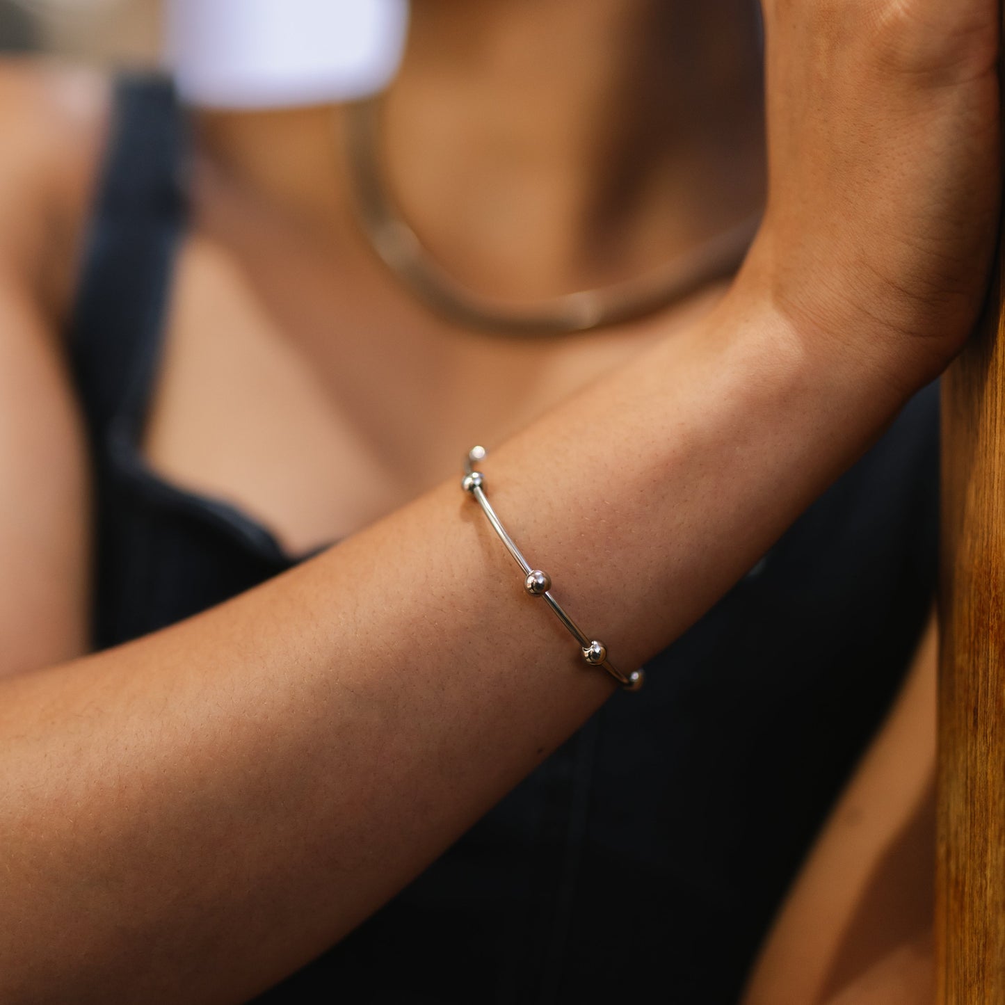 Saturn Bangle Silver