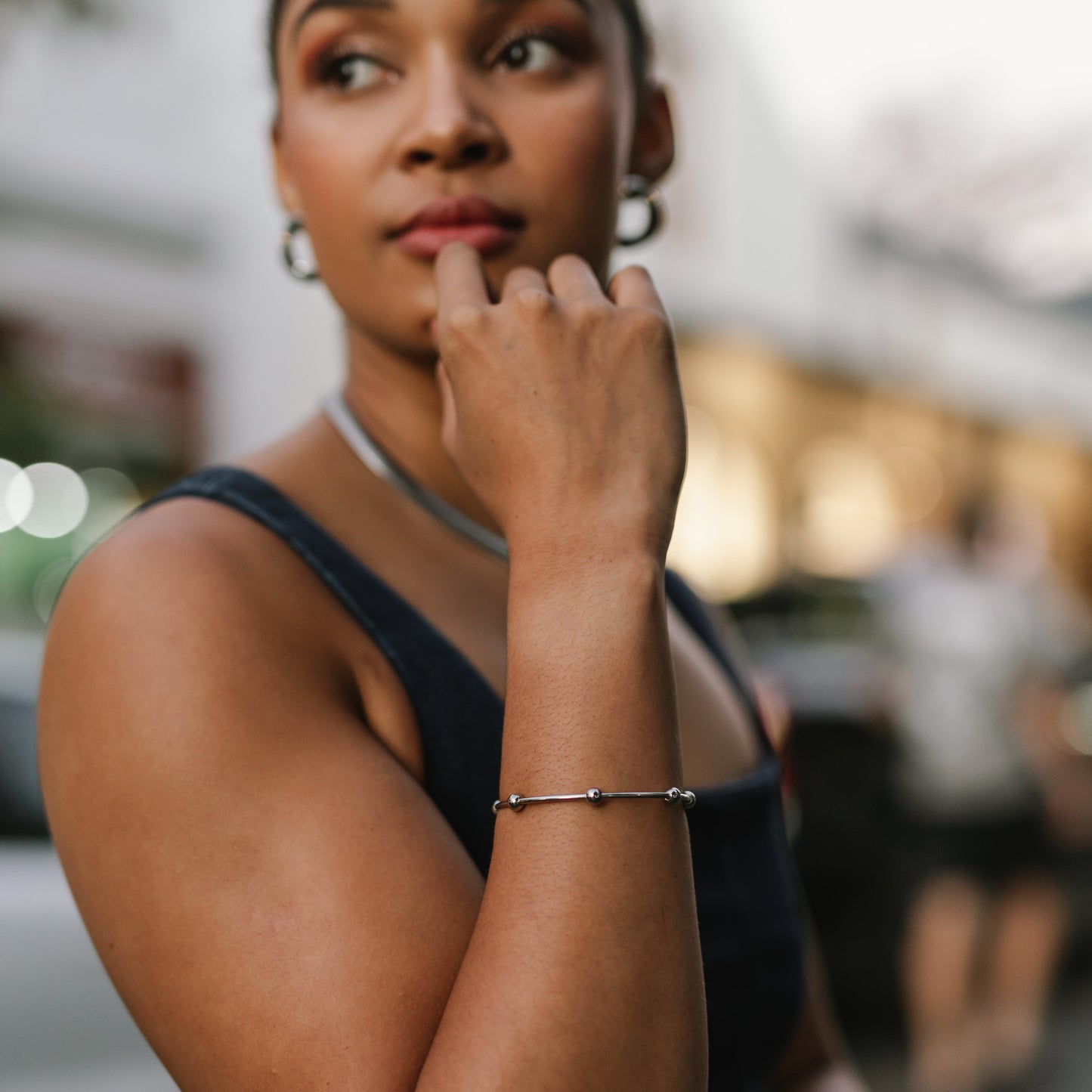 Saturn Bangle Silver