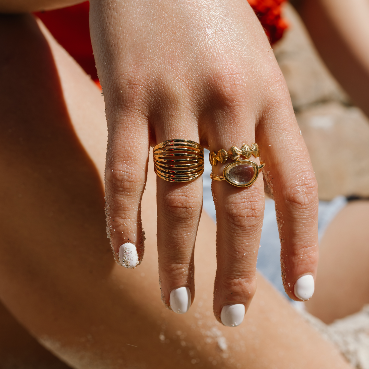 Bubbly Stone Ring - Transparent