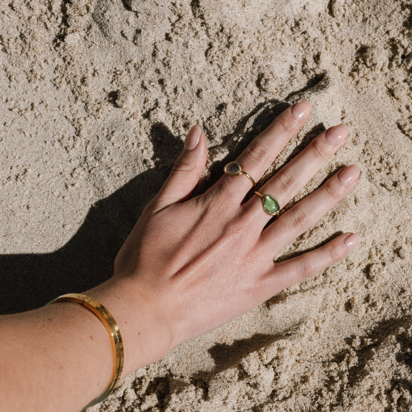 Bubbly Stone Ring - Green