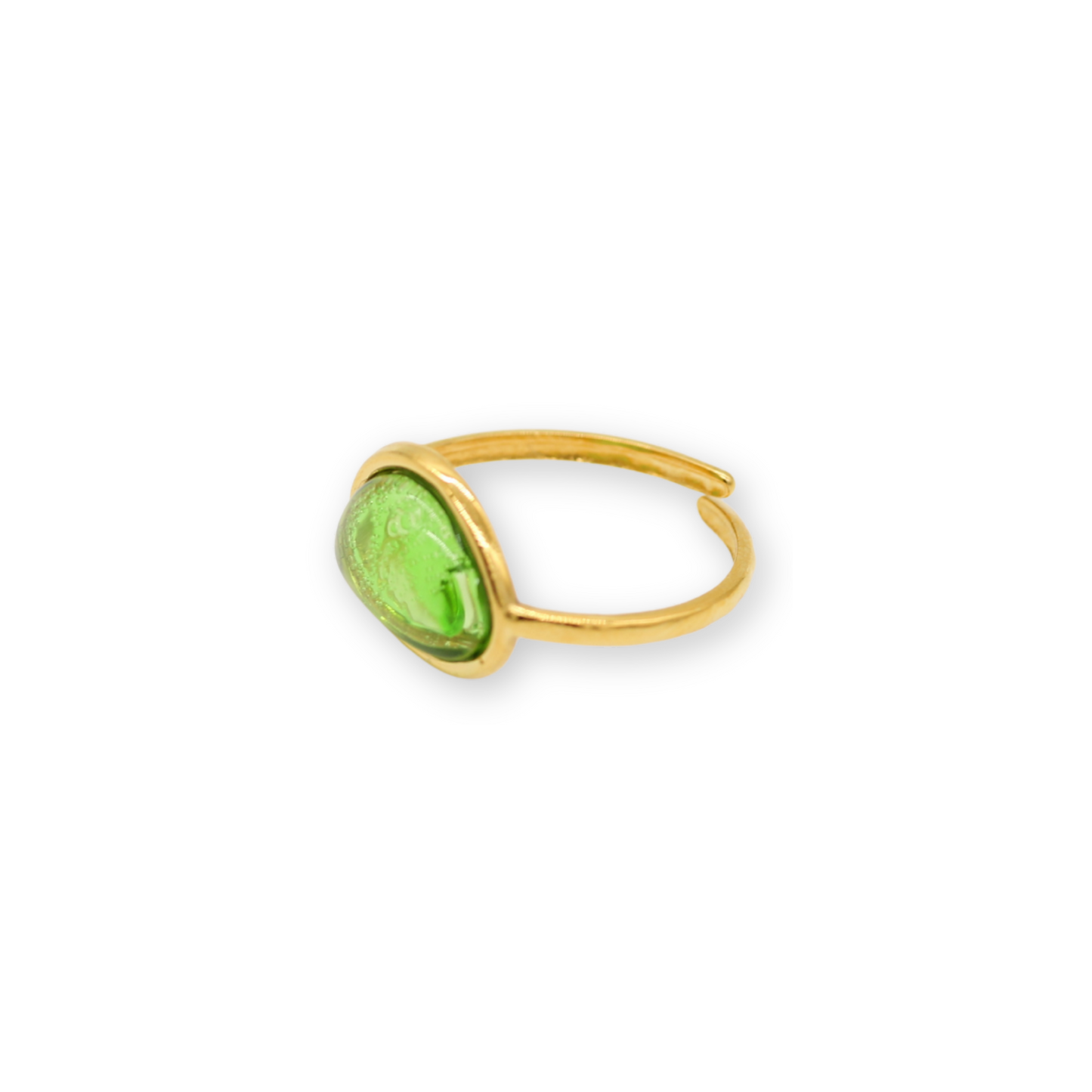 Bubbly Stone Ring - Green