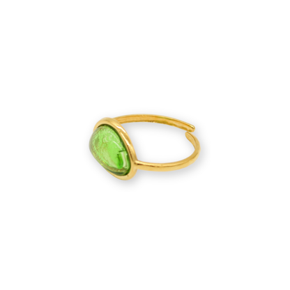 Bubbly Stone Ring - Green