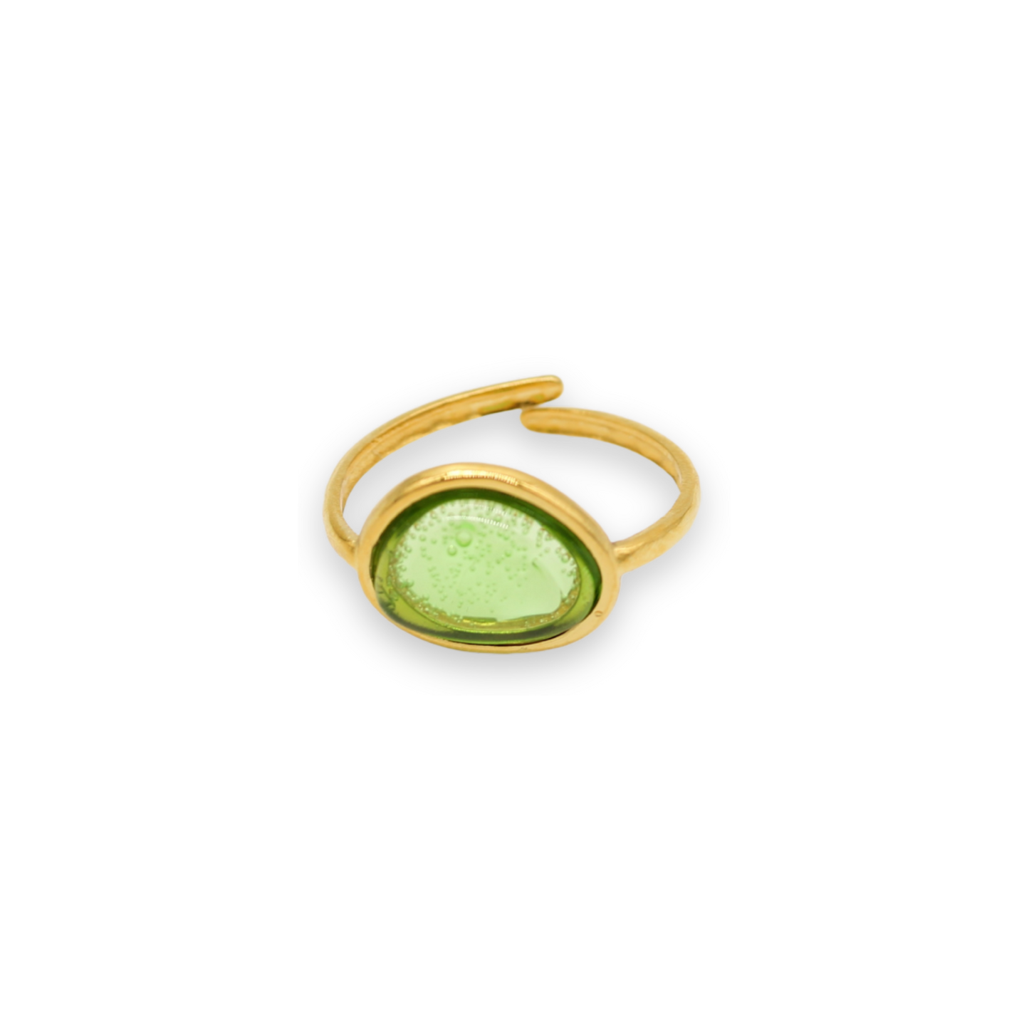 Bubbly Stone Ring - Green