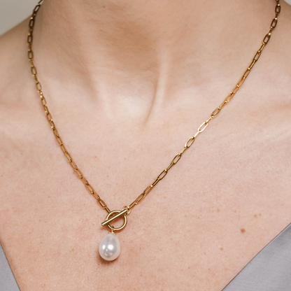 Pearl Paperclip Necklace