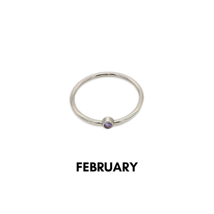 Birthstone Ring Silver