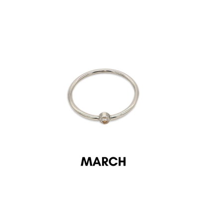 Birthstone Ring Silver