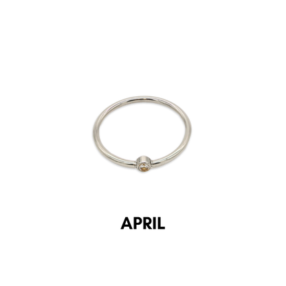 Birthstone Ring Silver