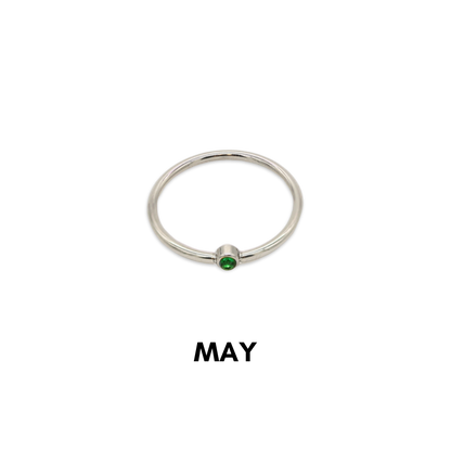 Birthstone Ring Silver