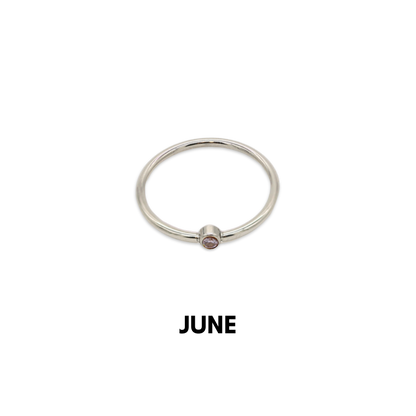 Birthstone Ring Silver