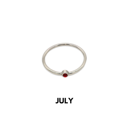 Birthstone Ring Silver