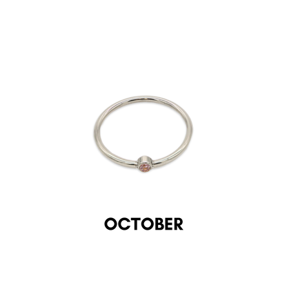 Birthstone Ring Silver