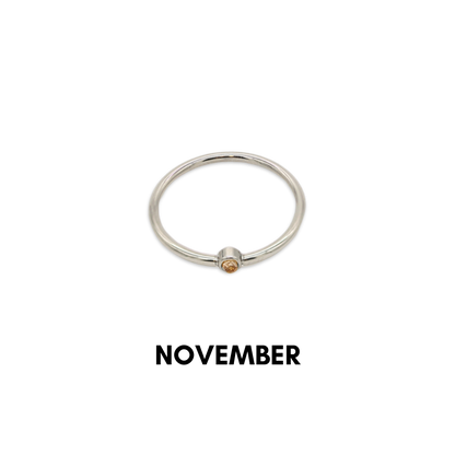 Birthstone Ring Silver