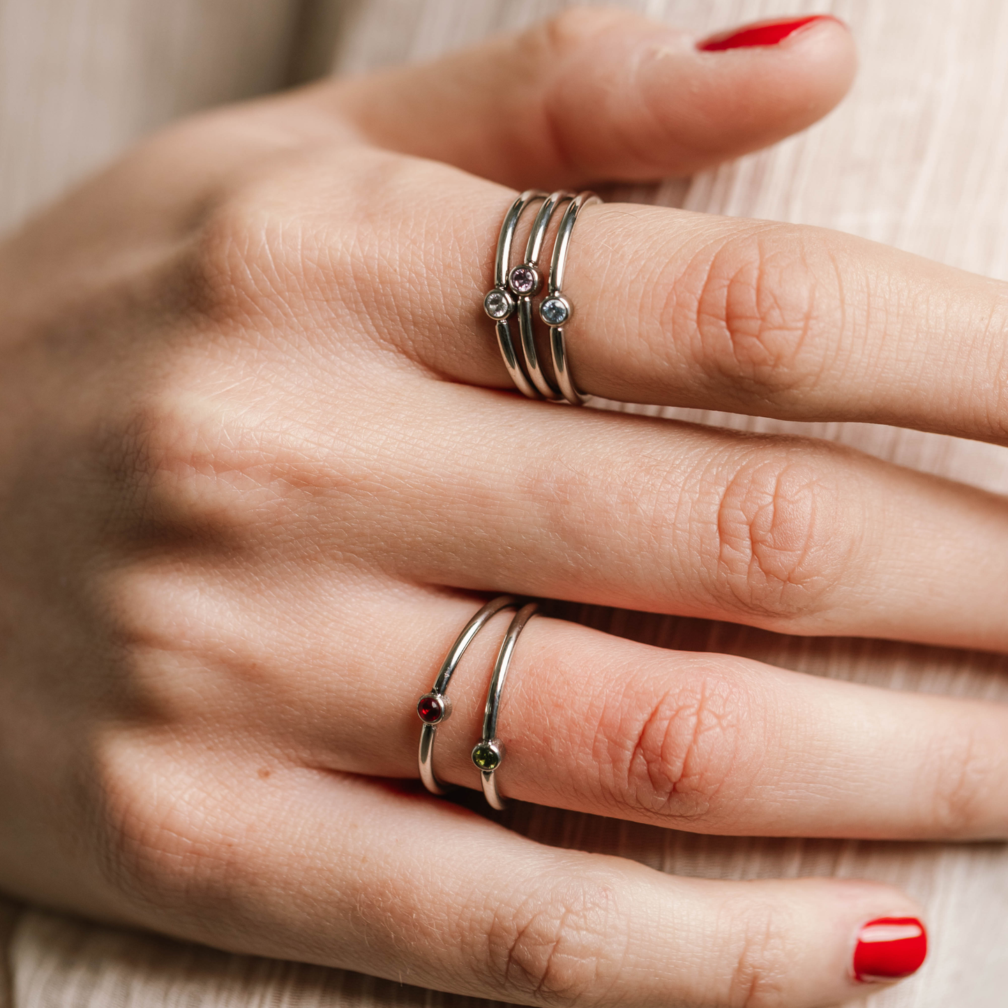 Birthstone Ring Silver