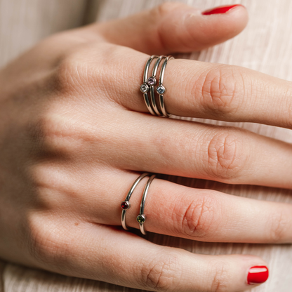Birthstone Ring Silver