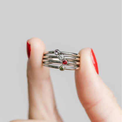 Birthstone Ring Silver