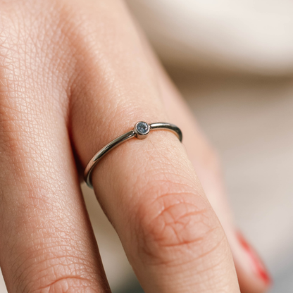 Birthstone Ring Silver