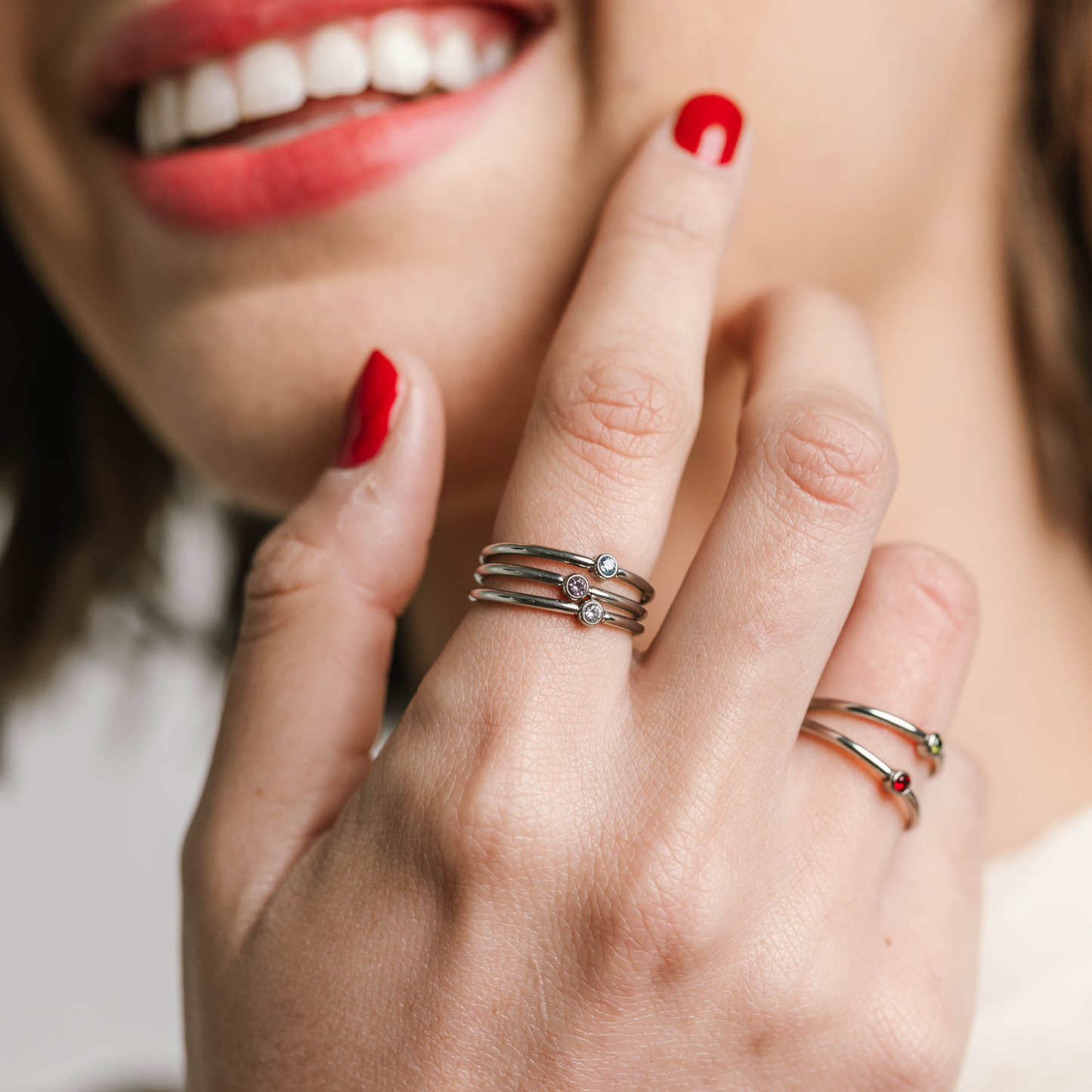 Birthstone Ring Silver