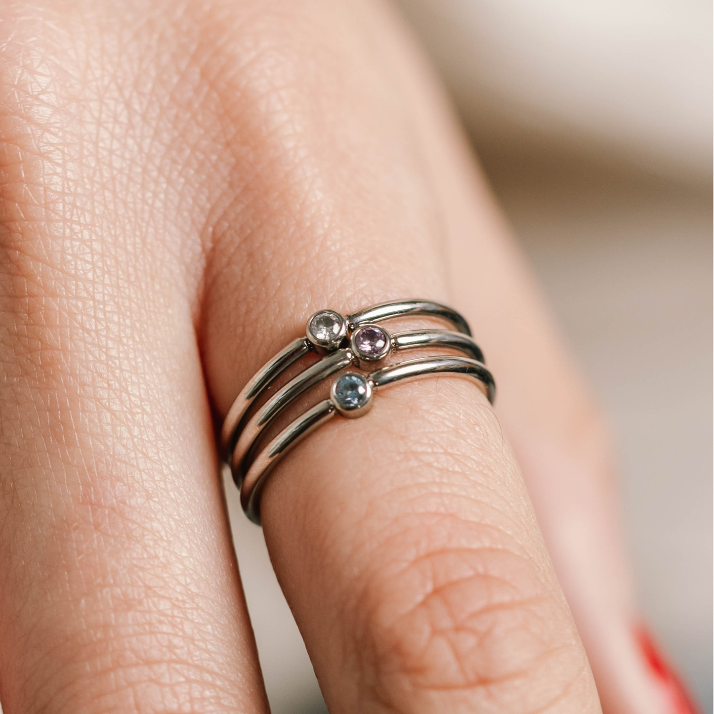 Birthstone Ring Silver