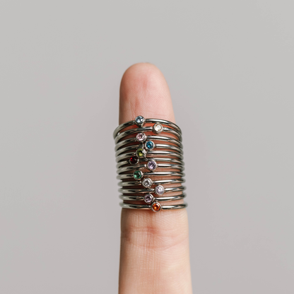 Birthstone Ring Silver