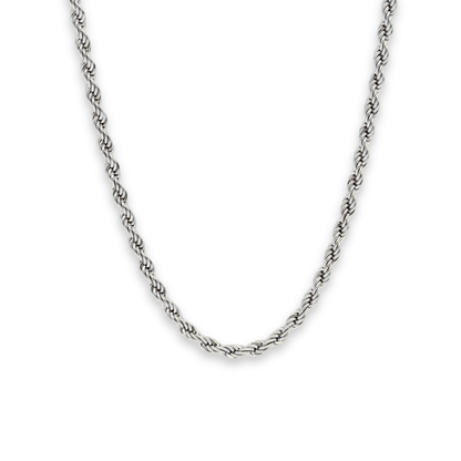 Twist Rope Necklace Silver