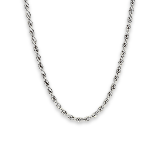 Twist Rope Necklace Silver