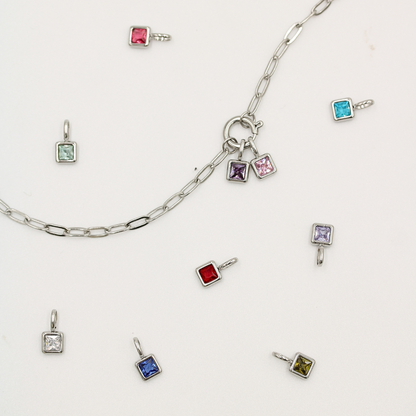 Birthstone Necklace Silver