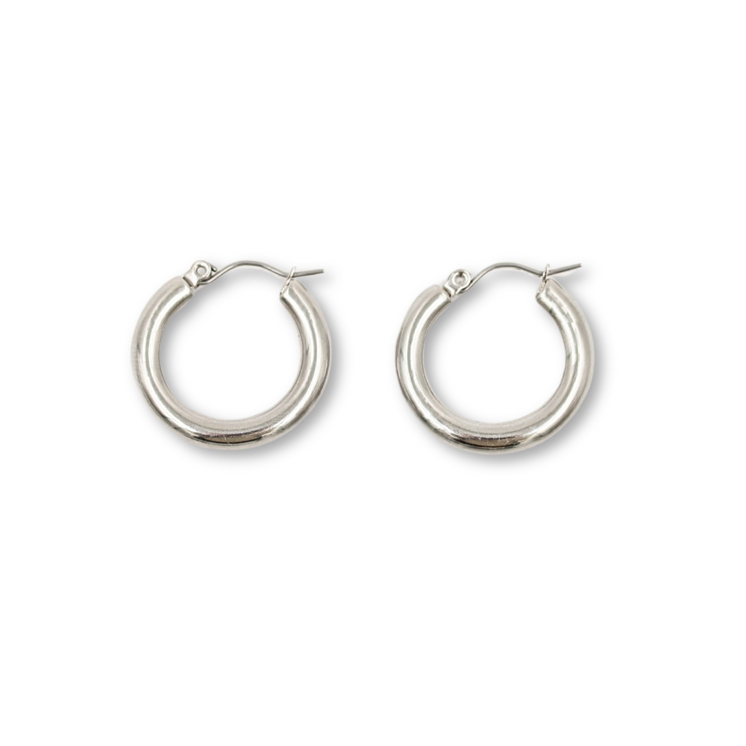 Plain Hoops Waterproof silver