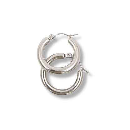 Plain Hoops Waterproof silver